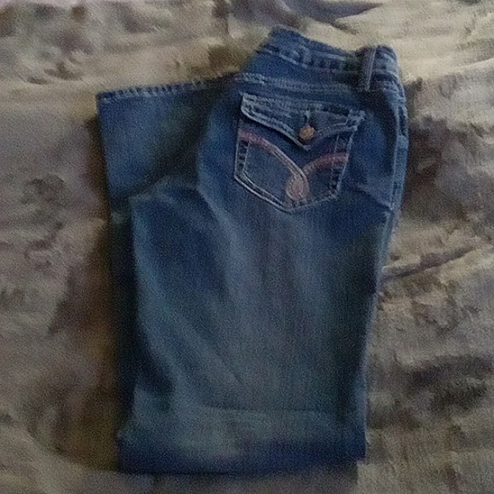 Revolt Denim Jeans with Pink Accents Size 6